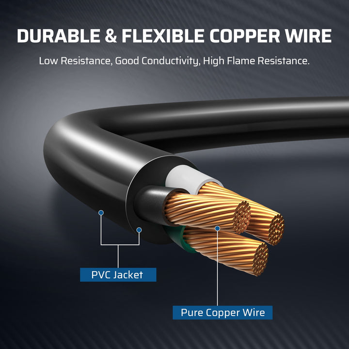 DEWENWILS 27 FT Extension Cords for Outside 16 AWG Evenly 3 Outlets with Safety Cover 3 Prong for Holiday Lights Decoration