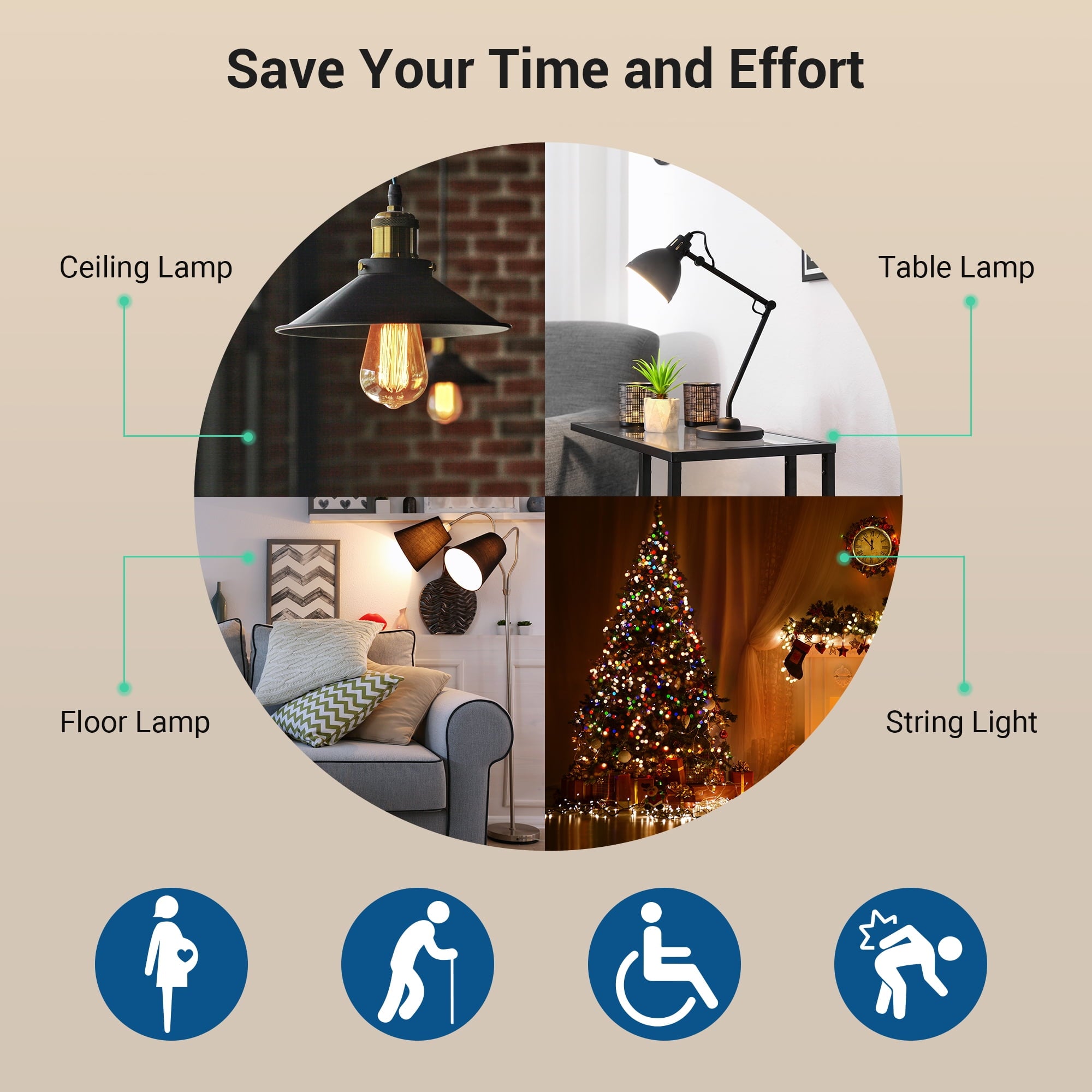 DEWENWILS Indoor Wireless Remote Control Outlet, Electrical Plug in on off Power Switch, Wireless Wall Mounted Light Switch