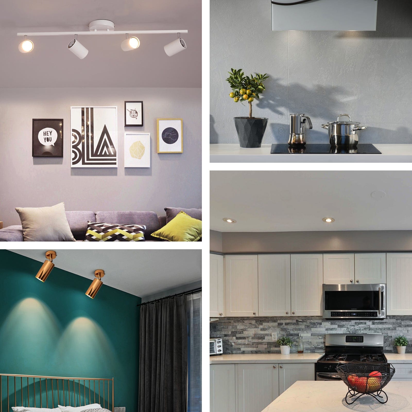 DEWENWILS Warm White Light GU10 LED Dimmable Bulb, 500LM, 3000K Track Light Bulb, 7W(50W Equivalent) Two Prong Light Bulb for Kitchen Range Hood, Living Room, Bathroom, Bedroom (6 Pack)-HDGU10E