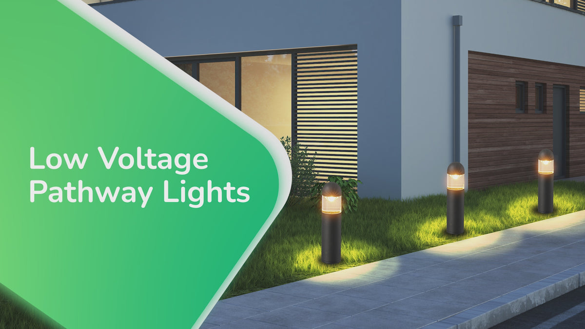 Load video: Low Voltage Landscape Lighting, 12V 3W 3000K Warm White, Electric Outdoor Bollard Lights with Connectors, Waterproof LED Pathway Driveway Walkway Lights Wired for Yard Garden-HGSL35A