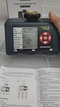 Load video: DEWENWILS Sprinkler Timer 3 Zone, Water Timer with 4 Programmable Procedures, Hose Timer Faucet Watering with Automatic/Rain Delay/Manual Mode-SHDWT03A1