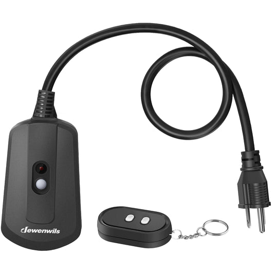 DEWENWILS Waterproof 100ft Wireless Remote Control Outlet with 2ft Extension Cord--SHORS11B