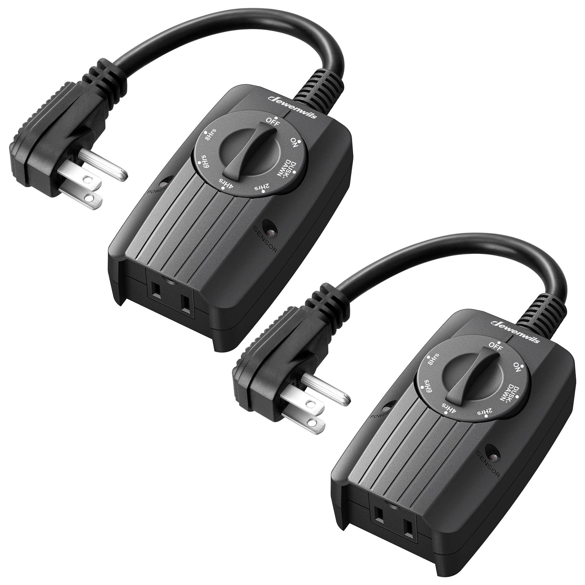 DEWENWILS Outdoor Dusk to Dawn Timer, Weatherproof Plug In Mechanical Timer (2 Pack)-SHODT21A