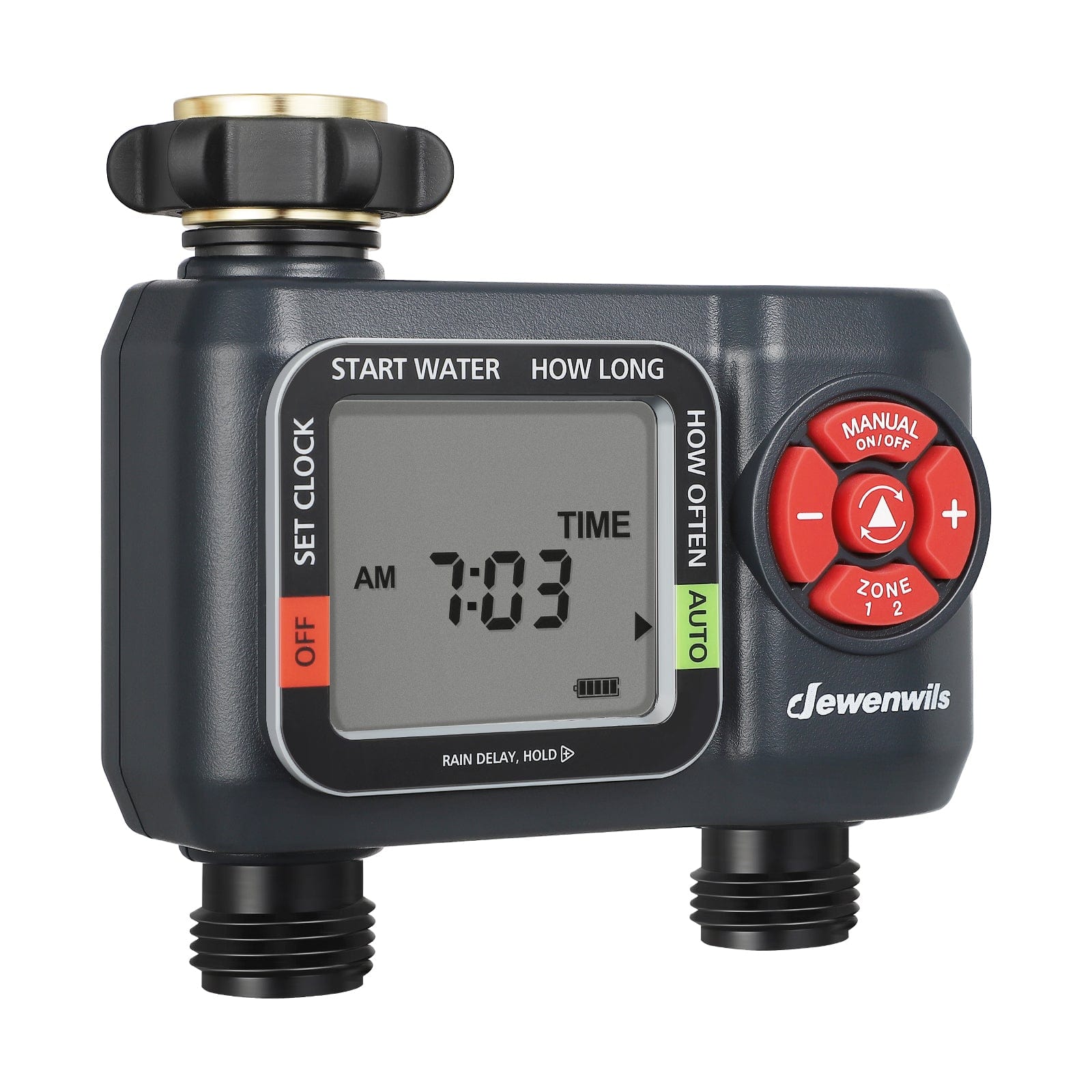 DEWENWILS Sprinkler Timer Water Timer 2 Zone, Programmable Water Hose ...