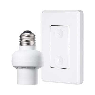 DEWENWILS Programmable Wireless Remote Control Light Bulb Socket (E26/E27) and Wall Switch--SHRLS11B1