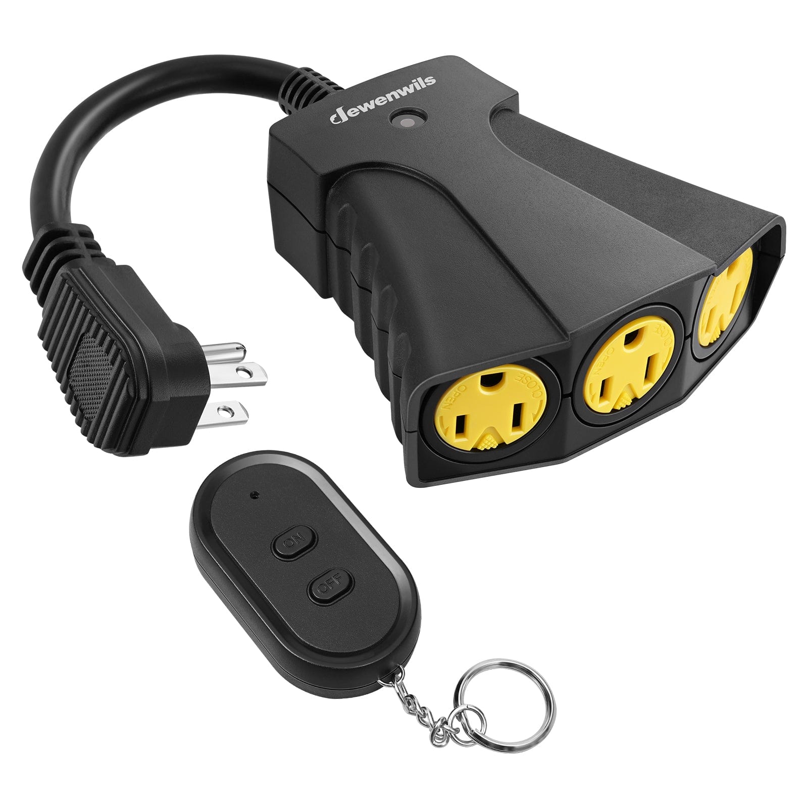 DEWENWILS Waterproof 100ft Wireless Remote Control Outlet, 3 Heavy Duty Outlets--SHORS13B1
