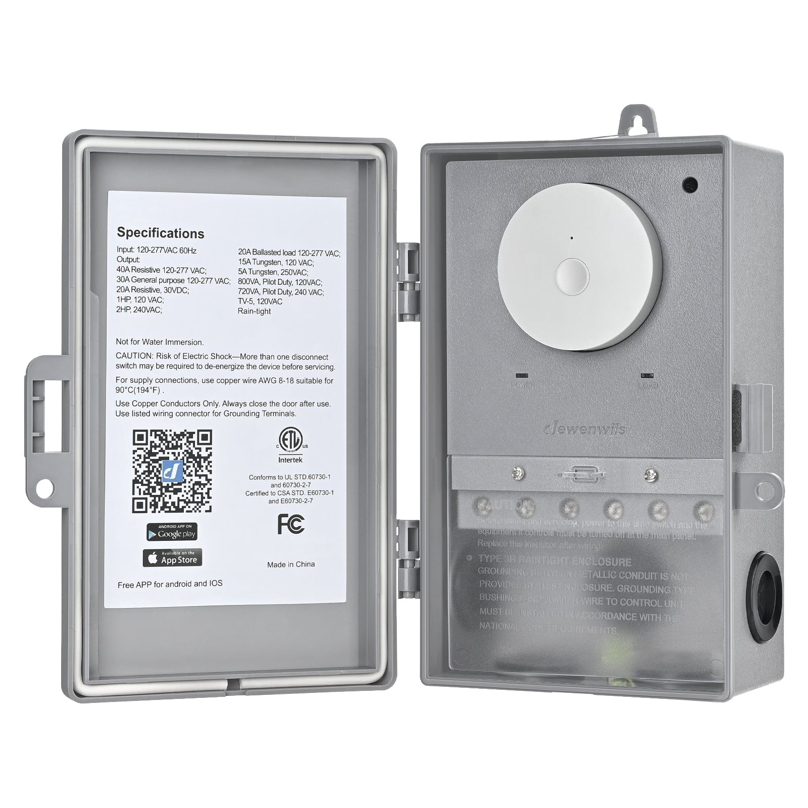 DEWENWILS WiFi Pool Pump Timer Box, Heavy Duty 40A 120-277 VAC 2HP for ...