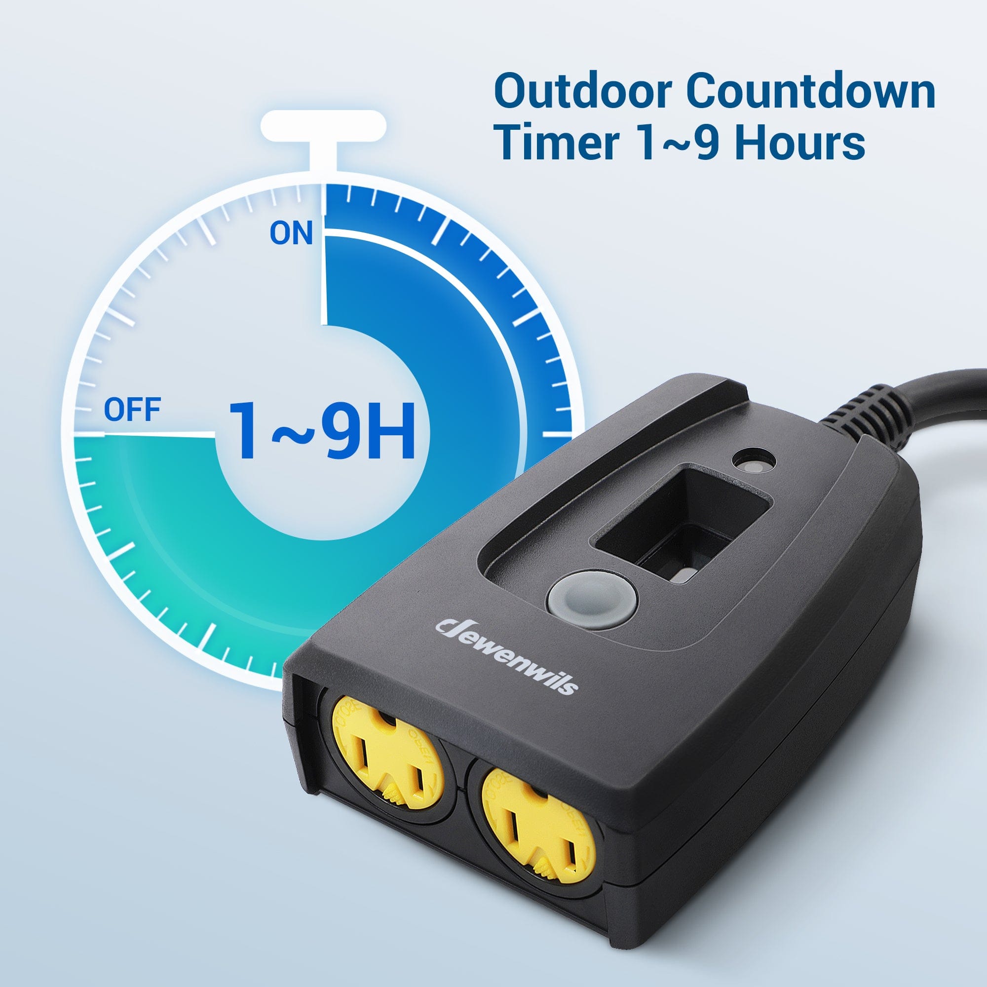 DEWENWILS Outdoor Countdown Timer, Waterproof Dusk to Dawn Timer with 2 Grounded Outlets-SHODT12C