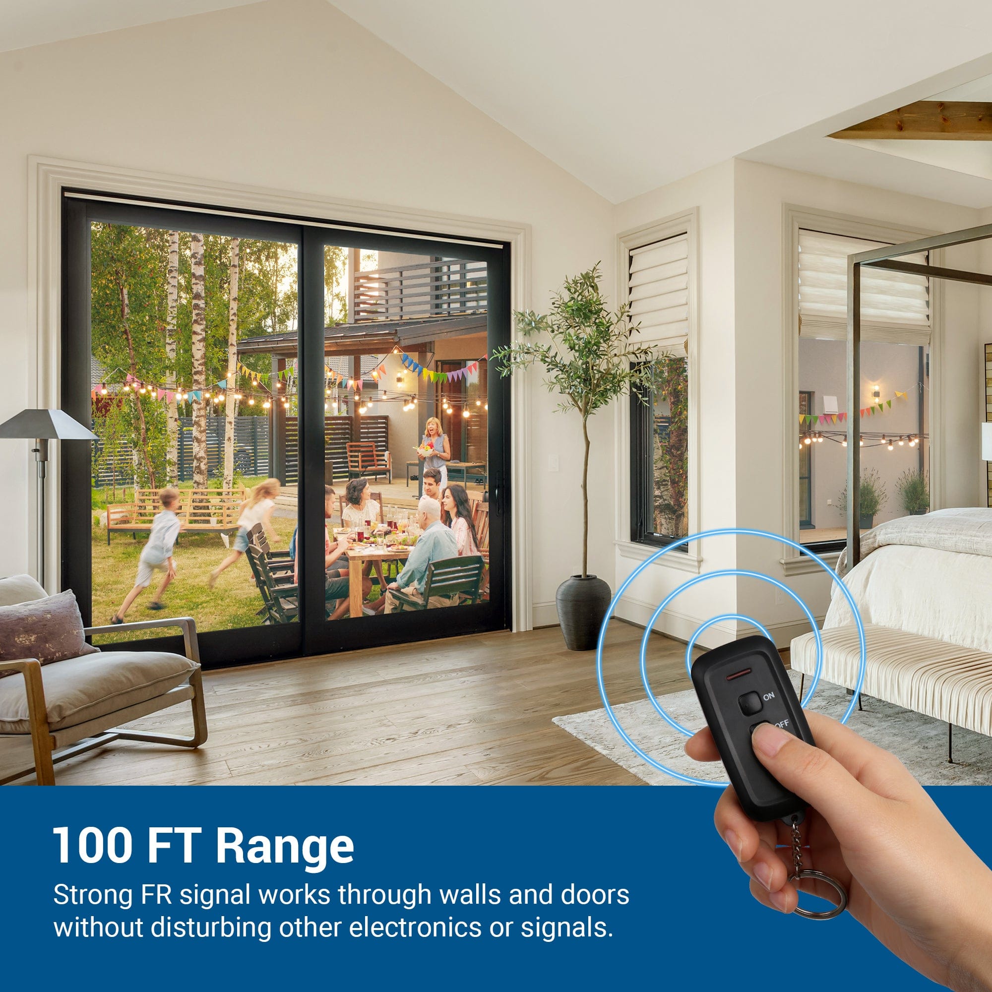 DEWENWILS Waterproof 100ft Programmable Wireless Remote Control Outlet kit (2 Remotes + 1 Outlet)--SHRS201F