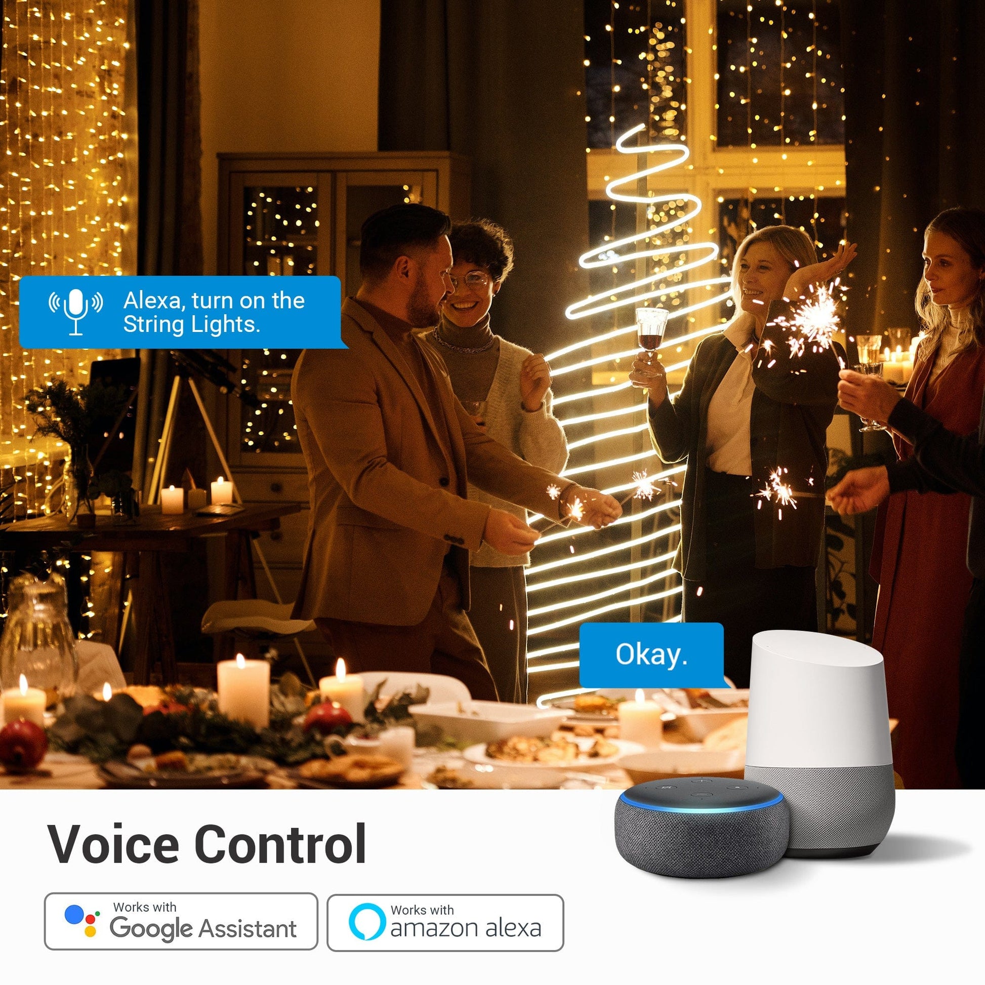 Outdoor Power Stake with Timer: Supports Voice Control via Amazon Alexa and Google Assistant, allowing you to turn outdoor devices on or off with simple hands-free commands.