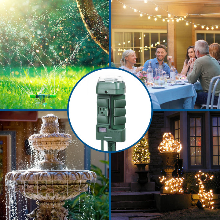 Generic DEWENWILS WiFi Outdoor Outlet Timer, Smart Yard Stake Plug with 6  Outlets, Remote