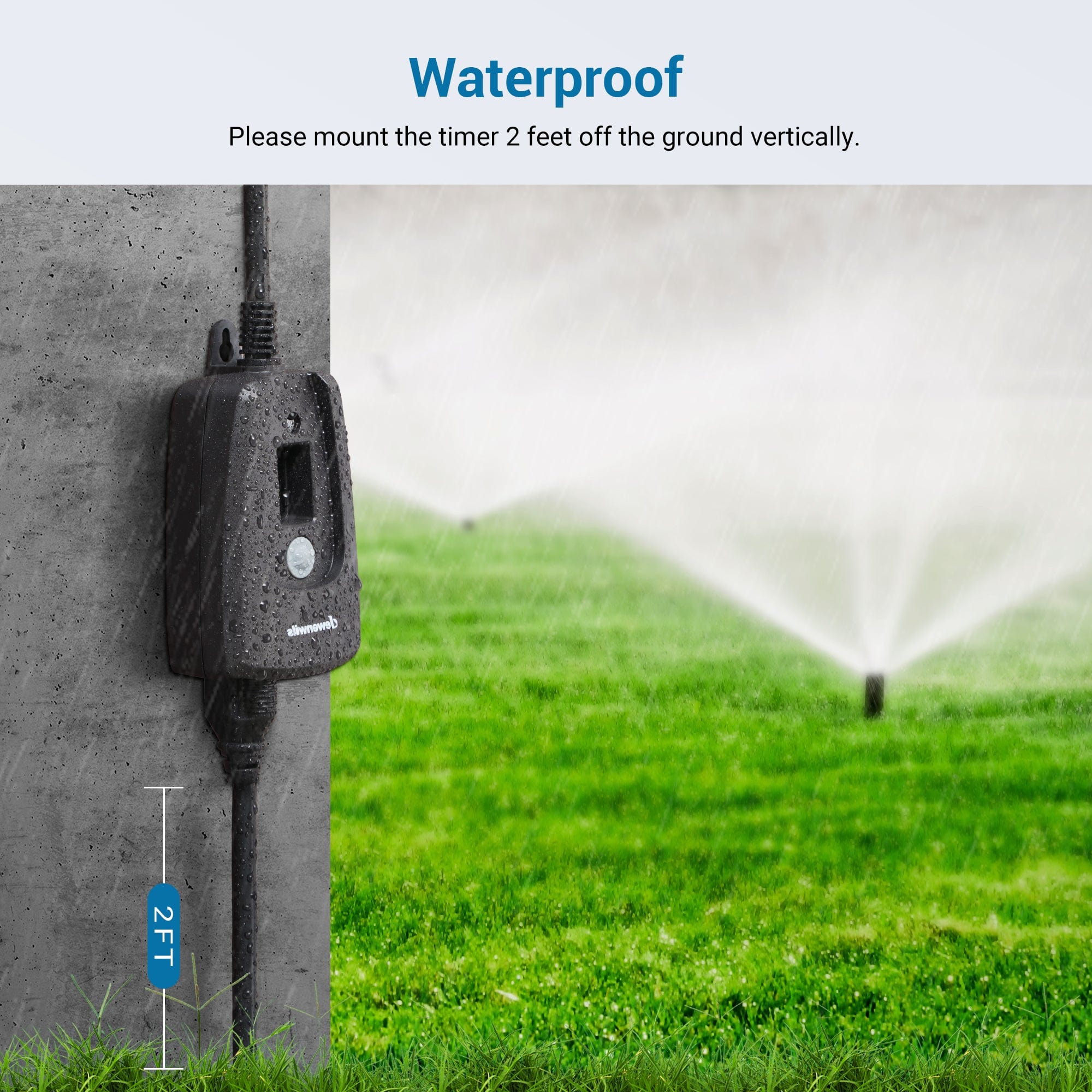 DEWENWILS Outdoor Countdown Timer, Waterproof Dusk to Dawn Timer with 2 Grounded Outlets-SHODT12C