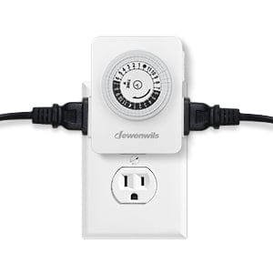 DEWENWILS 24-Hour Indoor Mechanical Timer With 2 Grounded Outlet, Daily On/Off Cycle, Programmable Plug in Timer (2 Pack)-SHIMT12W