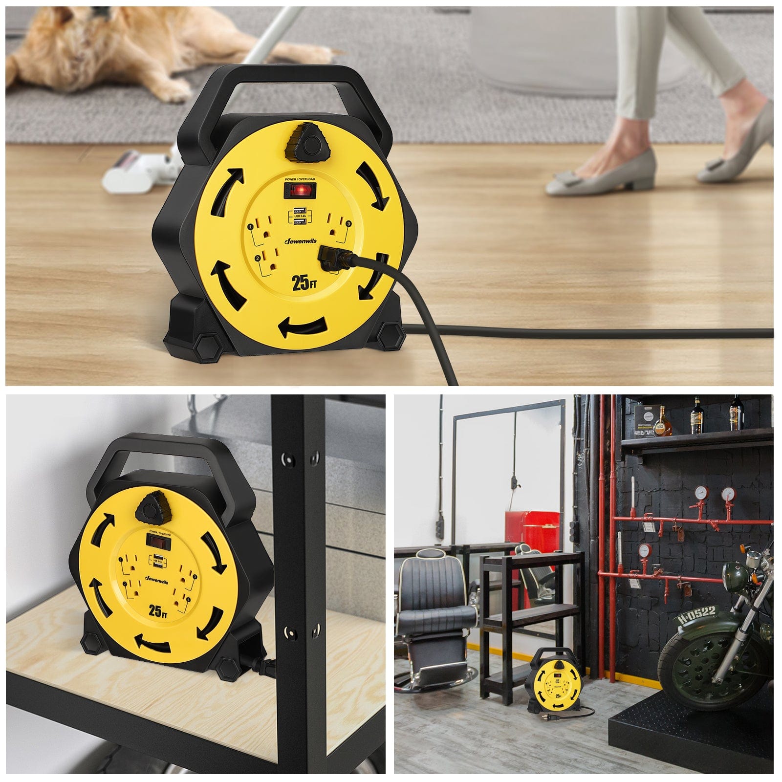 25ft extension cord reel applications